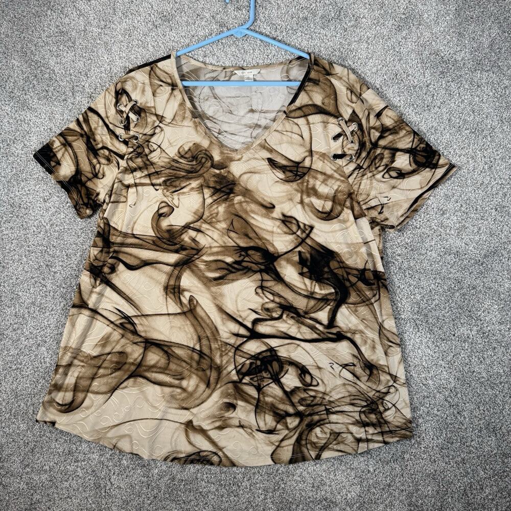 Fairy Grunge Top XL Smoke Abstract Print Whimsigoth Goblincore Retro 90s Artsy